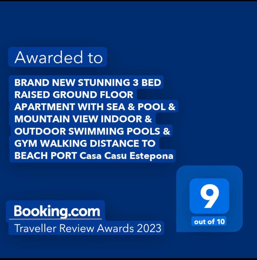 Casa Casu New Stunning 3 Bed Raised Ground Floor Apartment & Huge Balcony With Sea Pool & Mountain View Indoor & Outdoor Swimming Pools & Gym Walking Distance To Beach Port Estepona Traveller Award 2023 Bagian luar foto